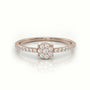 Round Cut Diamond 4 Prongs Pave Setting Designer Ring — Rose Gold