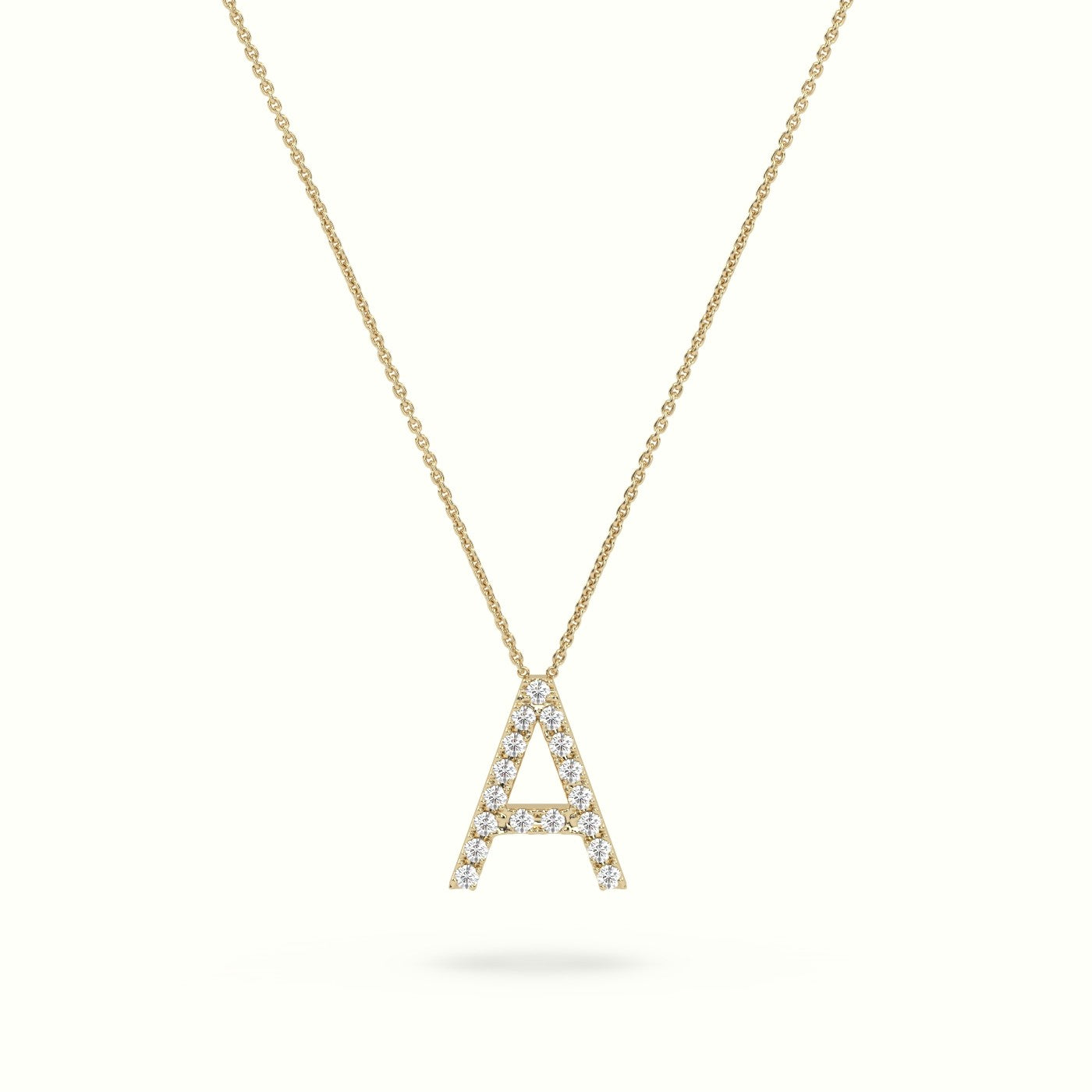 Initial "A" Diamond Necklace - 18k Gold — Yellow Gold