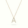 Initial "A" Diamond Necklace - 18k Gold — Yellow Gold