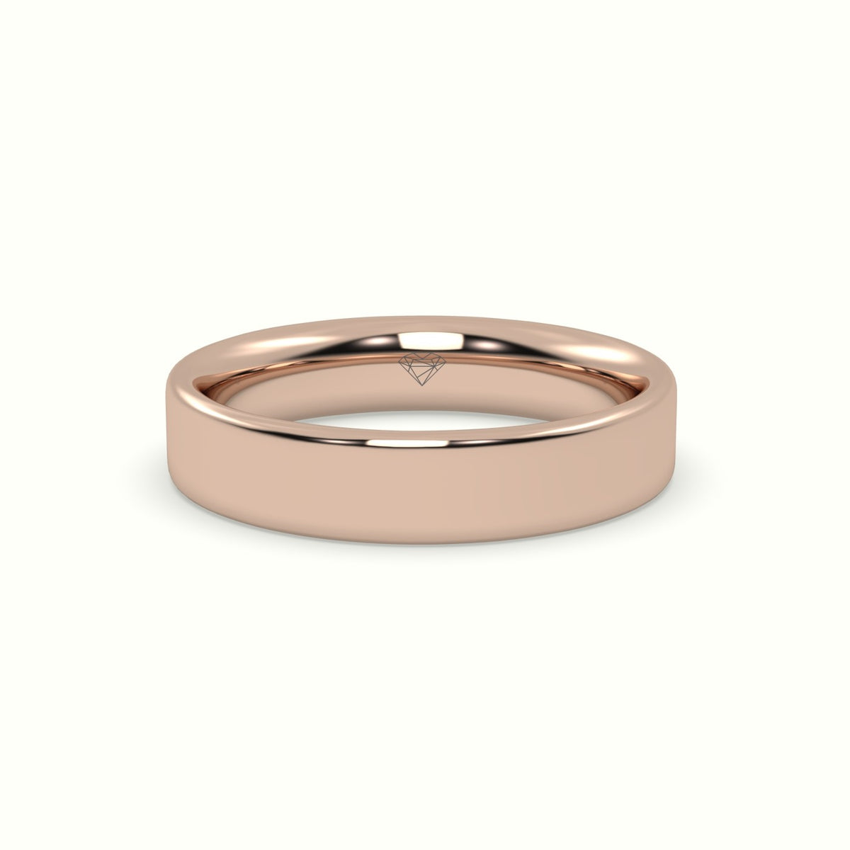 Time Honoured Heavy Weight Flat D Court Women'S Wedding Band — Rose Gold