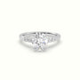 Oval Cut Diamond Engagement Ring With Side Stones — White Gold