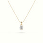 Oval Cut Solitaire Diamond Pendant — Yellow Gold