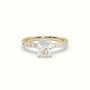 Radiant Cut Diamond Pave Engagement Ring — Yellow Gold
