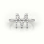 Round Cut Diamonds “M” Initials Monogram Alphabet Ring — White Gold