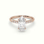 Marquise Cut Diamond Pave Engagement Ring — Rose Gold