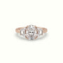 Oval Diamond Trilogy Trapezium Engagement Ring — Rose Gold