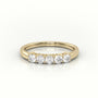 Round Cut Diamonds Bar-Setting Half Eternity Wedding Band — Yellow Gold