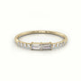 Emerald Cut Diamond Pave Setting Designer Ring — Yellow Gold