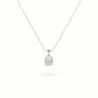 Ascher Cut Solitaire Diamond Pendant — White Gold