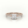 Princess Cut Diamond 4 Prongs Pave Setting Engagement Ring — Rose Gold