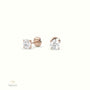 4 Prong Round Lab-Grown Diamond Stud Earrings - Free Setting 18K Rose Gold