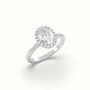 Oval Cut Diamond Halo Engagement Ring — White Gold