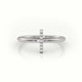 Round Cut Diamonds “I” Initials Monogram Alphabet Ring — White Gold