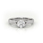 Round Cut 4 Prongs Double Shank Solitaire Engagement Ring — White Gold