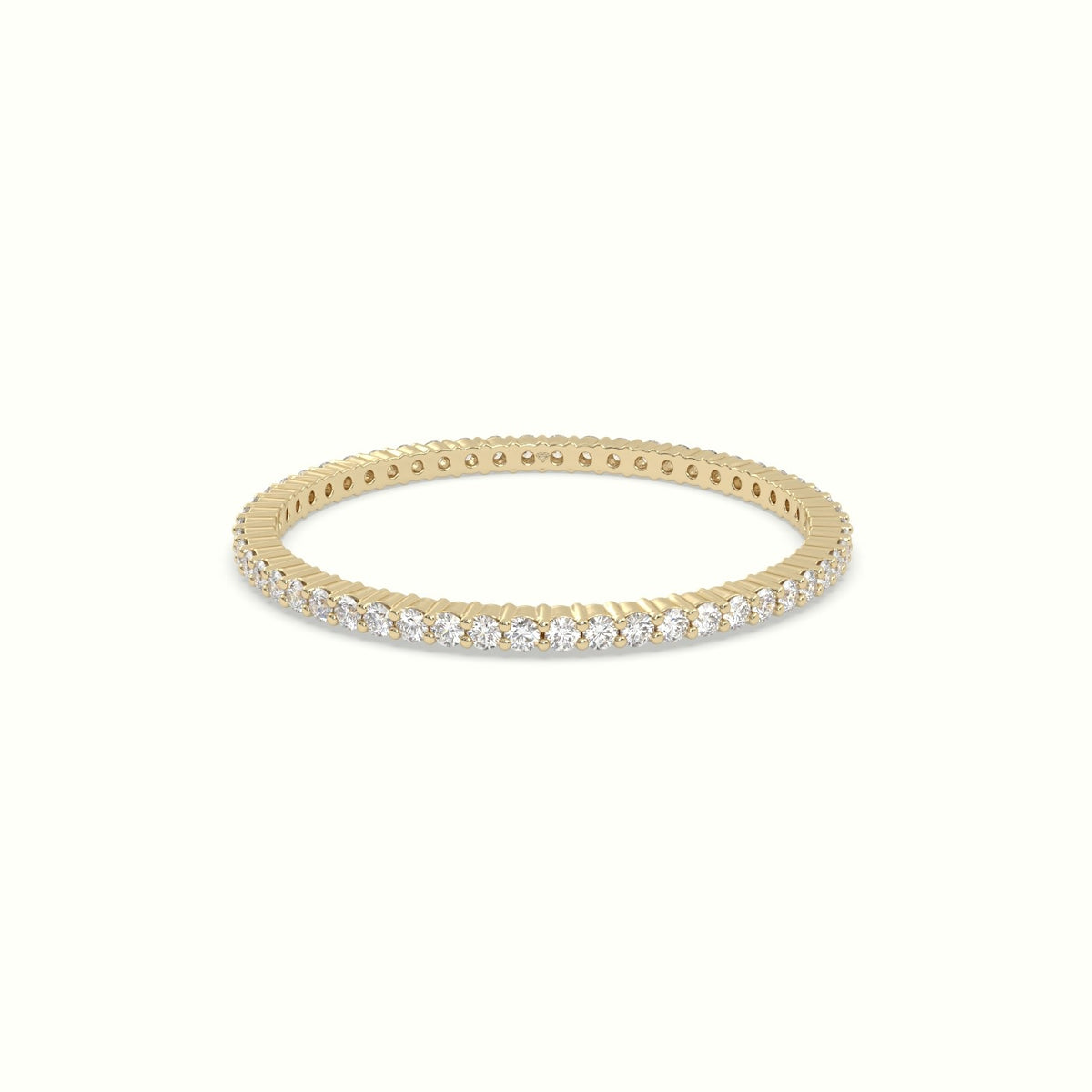 Classic Round Cut Diamond Eternity Ring — Yellow Gold