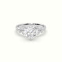 Heart Diamond Side Stone Engagement Ring — White Gold