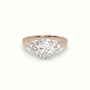 Oval Cut Diamond Side Stone Engagement Ring — Rose Gold
