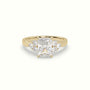 Radiant Cut Diamond Side Stone Engagement Ring — Yellow Gold