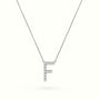 Initial "F" Diamond Necklace - 18k Gold — White Gold