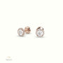 4 Prong Round Lab-Grown Diamond Halo Stud Earrings 18K Rose Gold