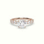 Round Cut Diamond Engagement Ring With Side Stones — Rose Gold