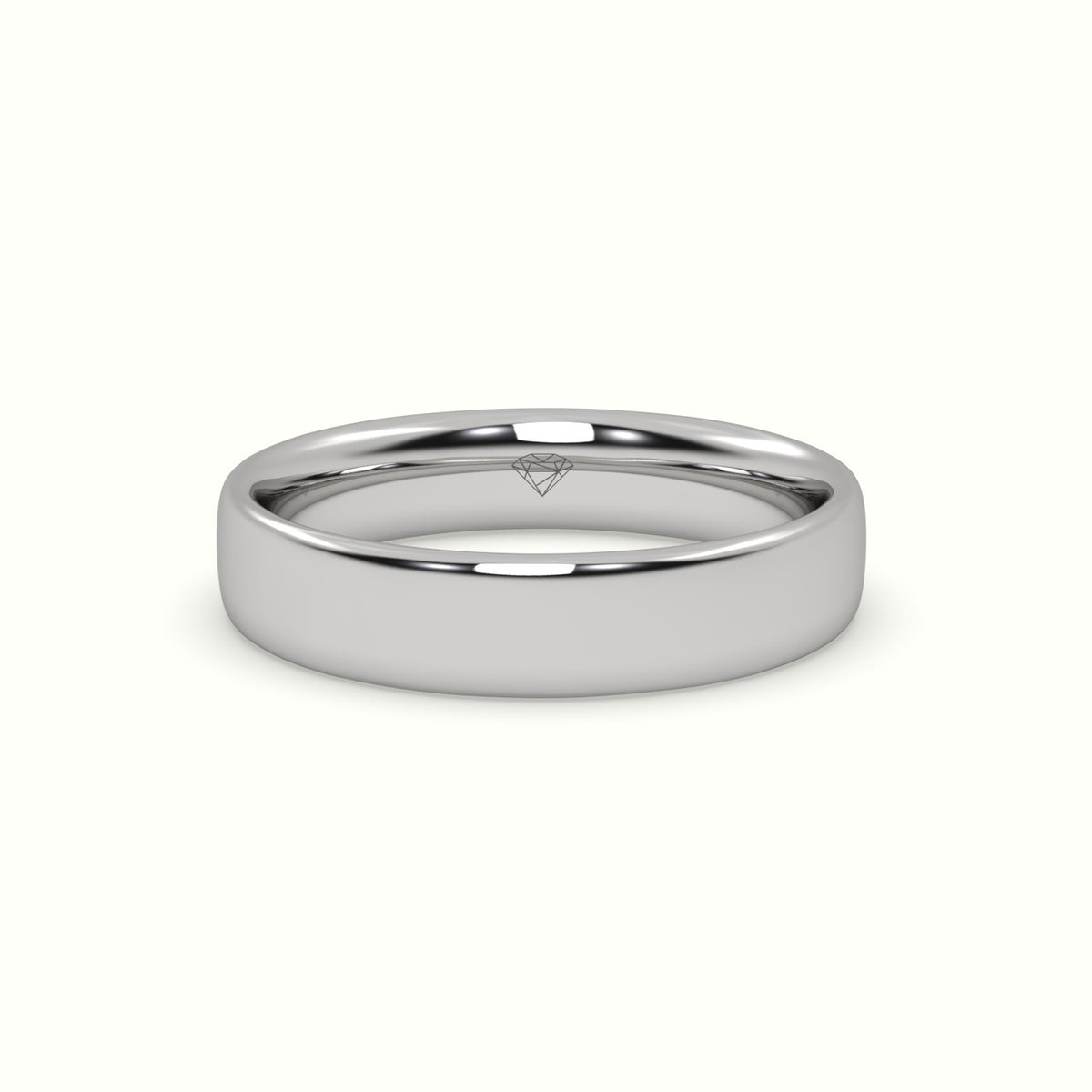 Classic Profile E Wedding Ring — White Gold