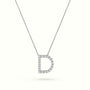 Initial "D" Diamond Necklace - 18k Gold — White Gold