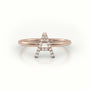 Round Cut Diamonds “A” Initials Monogram Alphabet Ring — Rose Gold