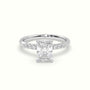 Radiant Cut Diamond Pave Engagement Ring — White Gold