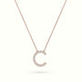 Initial "C" Diamond Necklace - 18k Gold — Rose Gold