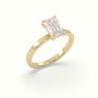 Emerald Cut Hidden Halo Engagement Ring — Yellow Gold