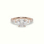 Cushion Cut Diamond Engagement Ring With Side Stones — Rose Gold
