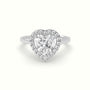 Heart Cut Halo Diamond Engagement Ring — White Gold