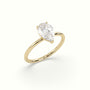 Pear Diamond Solitaire Engagement Ring — Yellow Gold