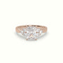 Radiant Cut Diamond Side Stone Engagement Ring — Rose Gold