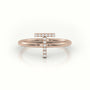 Round Cut Diamonds “T” Initials Monogram Alphabet Ring — Rose Gold