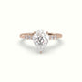 Pear Cut Diamond Engagement Ring With Side Stones — Rose Gold
