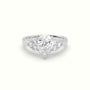 Pear Cut Diamond Side Stone Engagement Ring — White Gold