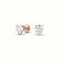 Heart Cut Solitaire Lab-Grown Diamond Stud Earrings 18K Rose Gold