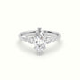Marquise Diamond Solitaire Side Stone Engagement Ring — White Gold