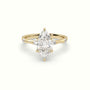 Marquise Diamond Side Stone Engagement Ring — Yellow Gold