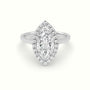 Marquise Cut Halo Diamond Engagement Ring — White Gold