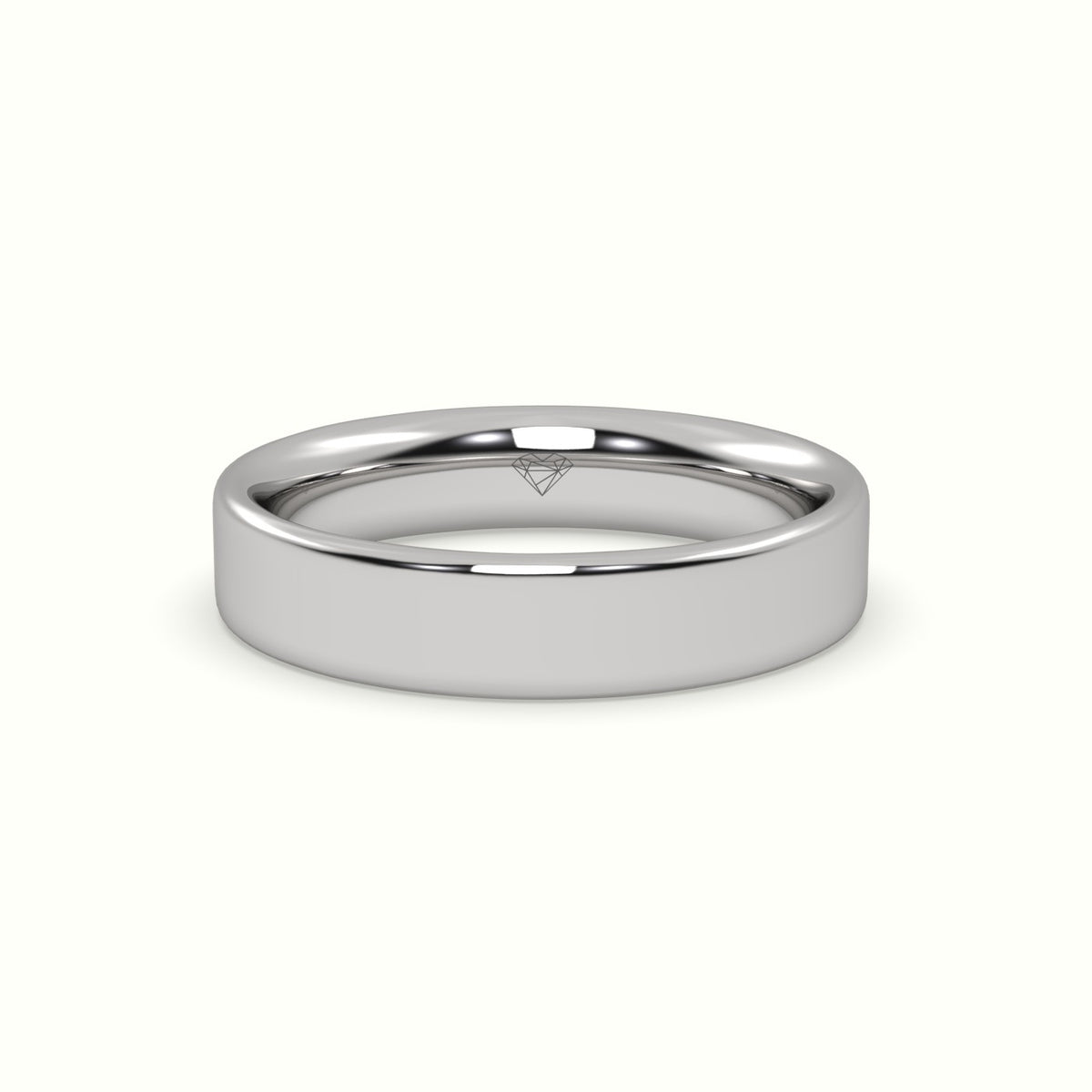 Time Honoured Heavy Weight Flat D Court Women'S Wedding Band — White Gold