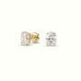 Oval Cut Solitaire Lab-Grown Diamond Stud Earrings 18K Yellow Gold