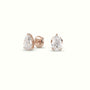 Pear Cut Solitaire Lab-Grown Diamond Stud Earrings 18K Rose Gold