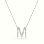 Initial "M" Diamond Necklace - 18k Gold — White Gold