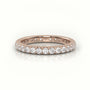Round Cut Pave Setting Eternity Wedding Band — Rose Gold
