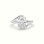 Oval Solitaire Engagement Ring — White Gold
