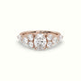 Oval Diamond Engagement Ring With Round And Marquise Side Stones — Rose Gold