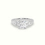 Asscher Cut Diamond Side Stone Engagement Ring — White Gold